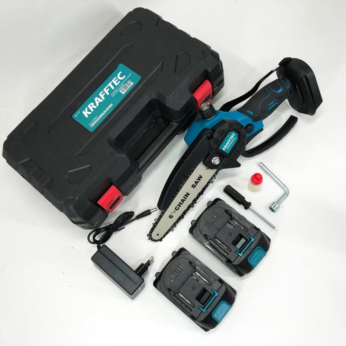 Пила ручна електрична ланцюгова Krafftec 15 см, Професійна акумуляторна пила по дереву ST-42