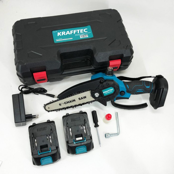 Пила ручна електрична ланцюгова Krafftec 15 см, Професійна акумуляторна пила по дереву ST-42