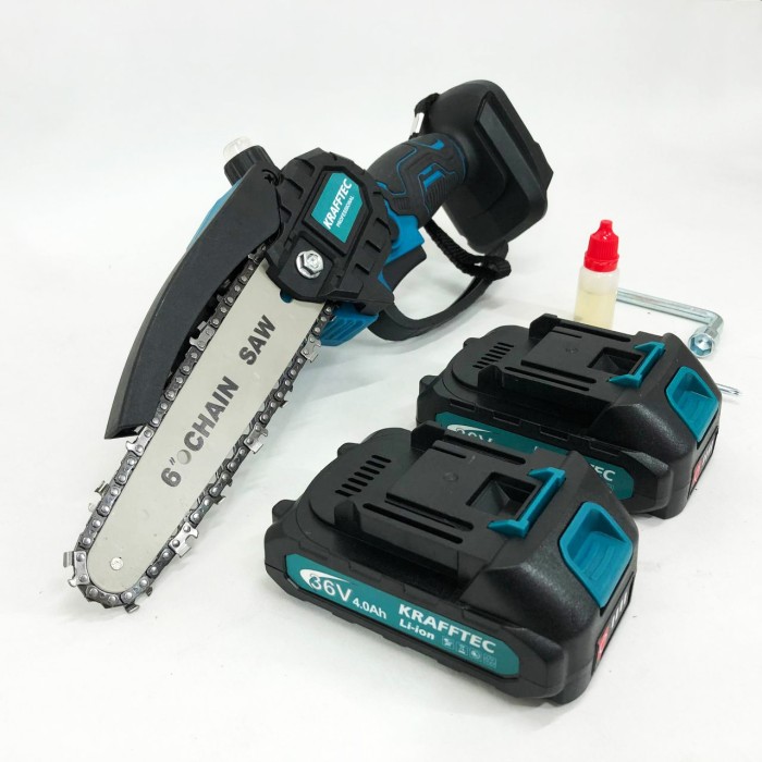 Ручна акумуляторна пила для різання гілок Krafftec 15 см, Пила ланцюгова компактна TA-39