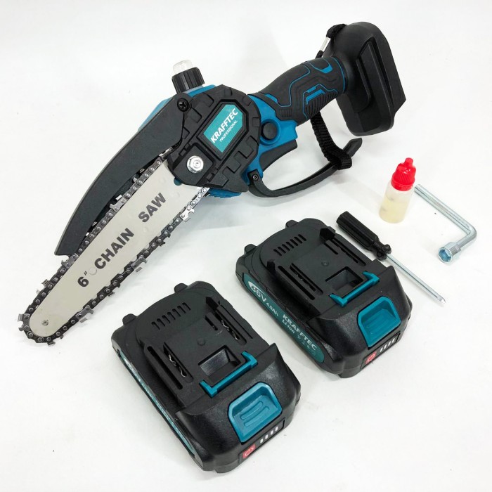Ручна акумуляторна пила для різання гілок Krafftec 15 см, Пила ланцюгова компактна TA-39