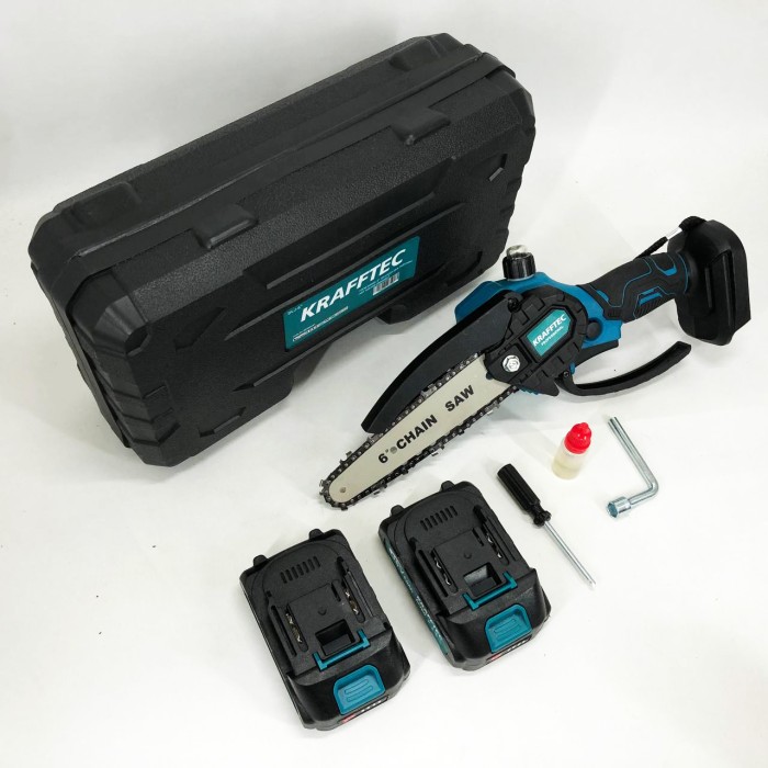 Ручна акумуляторна пила для різання гілок Krafftec 15 см, Пила ланцюгова компактна TA-39