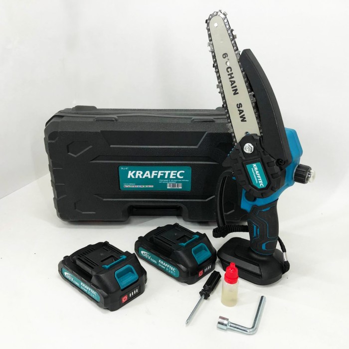 Ручна акумуляторна пила для різання гілок Krafftec 15 см, Пила ланцюгова компактна TA-39