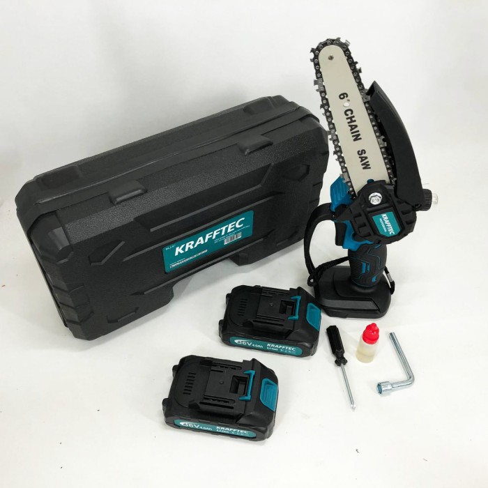 Ручна акумуляторна пила для різання гілок Krafftec 15 см, Пила ланцюгова компактна TA-39