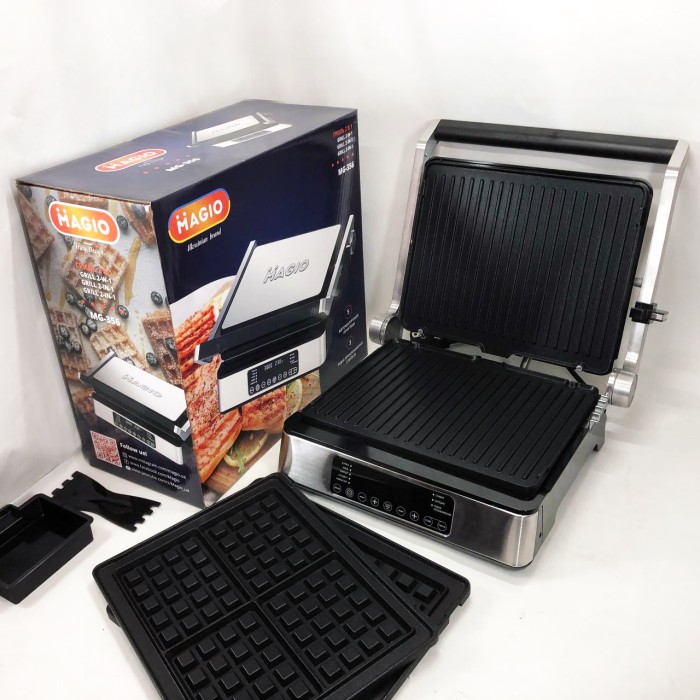 Бутербродниця настільна для дому Magio MG-356 2400 Вт, Електричний гриль барбекю кухонний WO-64