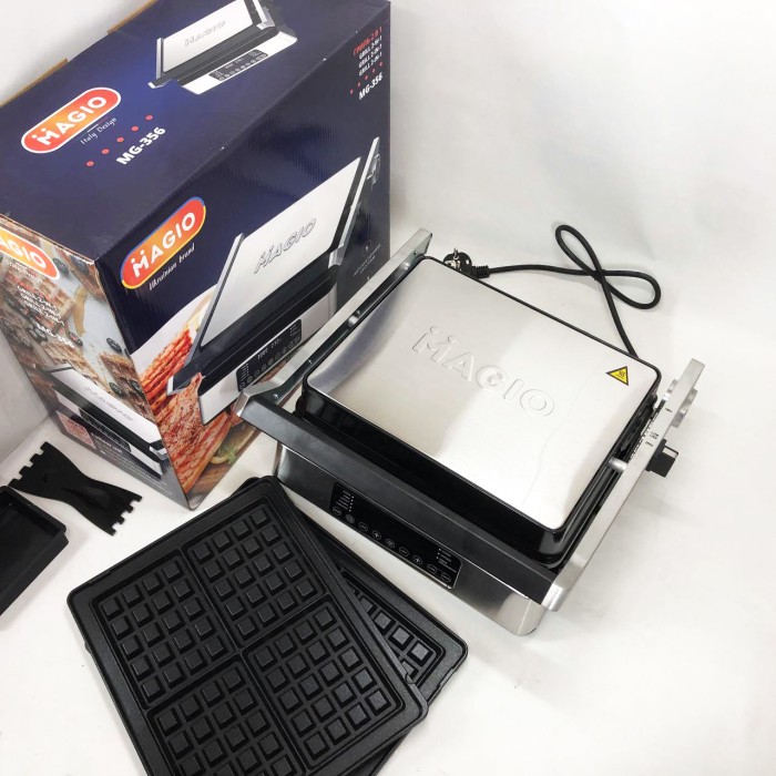 Бутербродниця настільна для дому Magio MG-356 2400 Вт, Електричний гриль барбекю кухонний WO-64