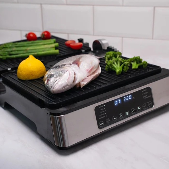 Бутербродниця настільна для дому Magio MG-356 2400 Вт, Електричний гриль барбекю кухонний WO-64