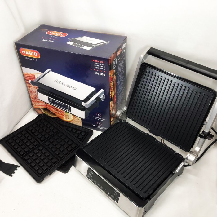 Бутербродниця настільна для дому Magio MG-356 2400 Вт, Електричний гриль барбекю кухонний WO-64