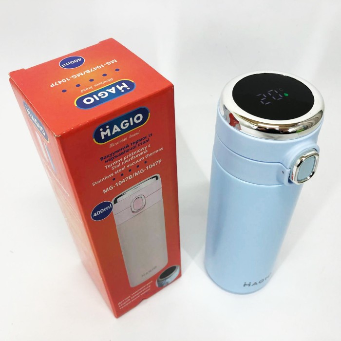 Термос з індикатором рівня наповнення і температури MAGIO MG-1047B 400 мл, Термос для чаю помповий LS-63