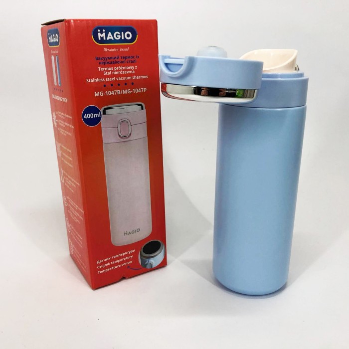 Термос з індикатором рівня наповнення і температури MAGIO MG-1047B 400 мл, Термос для чаю помповий LS-63