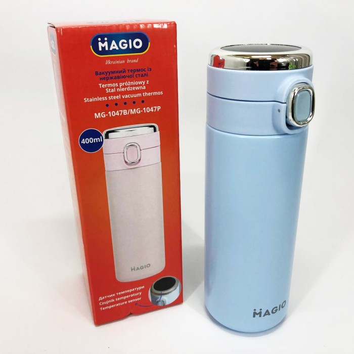 Термос з індикатором рівня наповнення і температури MAGIO MG-1047B 400 мл, Термос для чаю помповий LS-63