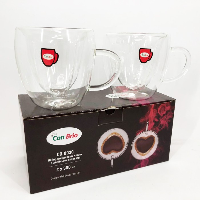 Подвійні скляні чайні чашки, Прозорі чашки з подвійними стінками з подвійними стінками QW-76