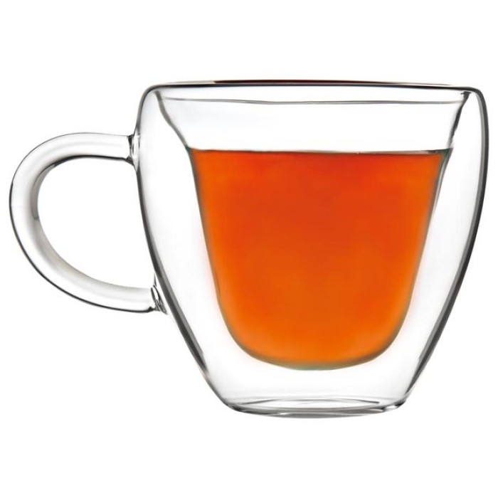 Подвійні скляні чайні чашки, Прозорі чашки з подвійними стінками з подвійними стінками QW-76