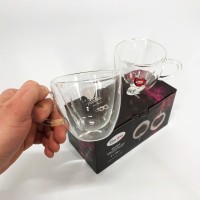 Набір чашок з подвійними стінками 2 шт Con Brio СВ-8915-2 2шт, Кружка з подвійними стінками скло DR-94