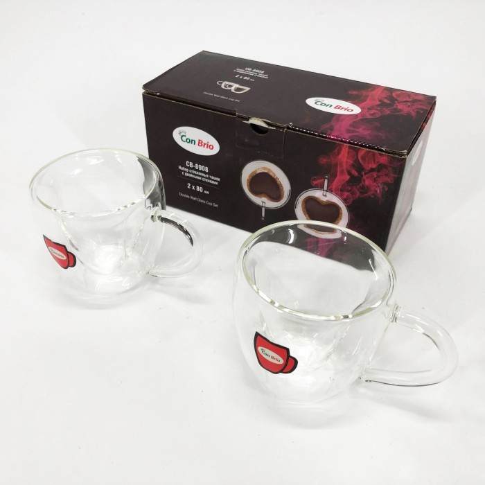 Чашка з подвійними стінками подвійним дном Con, Склянки для чаю подвійні, Склянки з подвійним дном EU-49