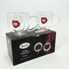 Подвійні скляні чашки для напоїв Con, Скляні чашки для напоїв з подвійними стінками UP-12