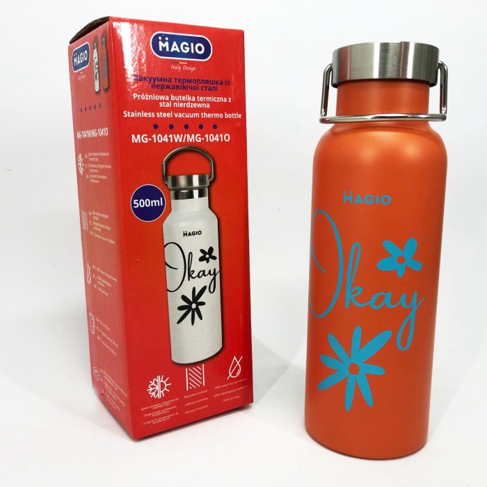 Гарячий термос для чаю Magio MG-1041O 500 мл, Термокружка для походу Термос гарячих напоїв чаю RL-45