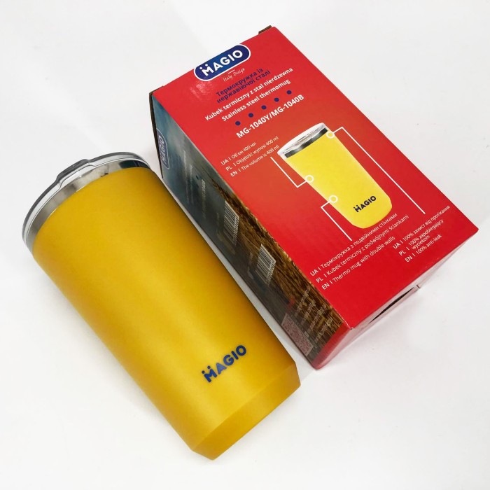 Якісний термос маленький MAGIO MG-1040Y, Термочашка похідна, Хороший якісний термос XS-67