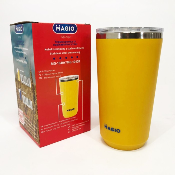 Якісний термос маленький MAGIO MG-1040Y, Термочашка похідна, Хороший якісний термос XS-67