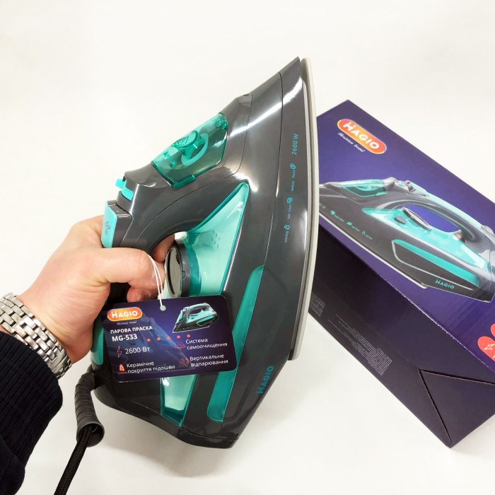 Праски для прасування речей Magio MG-533 2600 Вт, Електрична праска для речей, Професійна парова праска ZW-22