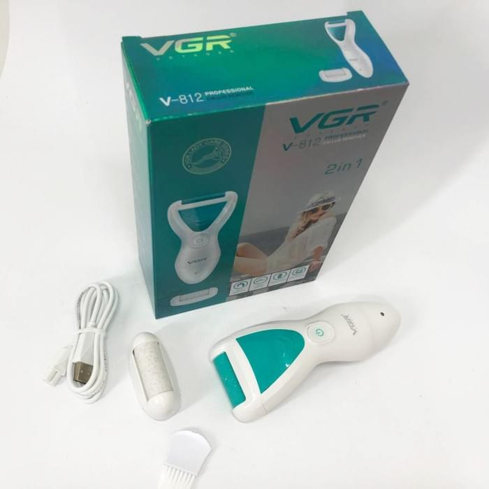 Електрична пемза для ніг з 2 насадками, від USB, VGR V-812 / Акумуляторна пемза для п'ят VU-126 / Електропемза
