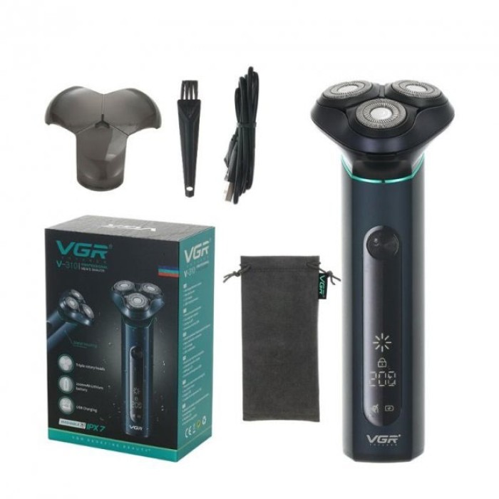 Професійна електробритва з насадками VGR, Бритва сітчаста професійна, Бритва для сухого гоління BG-15