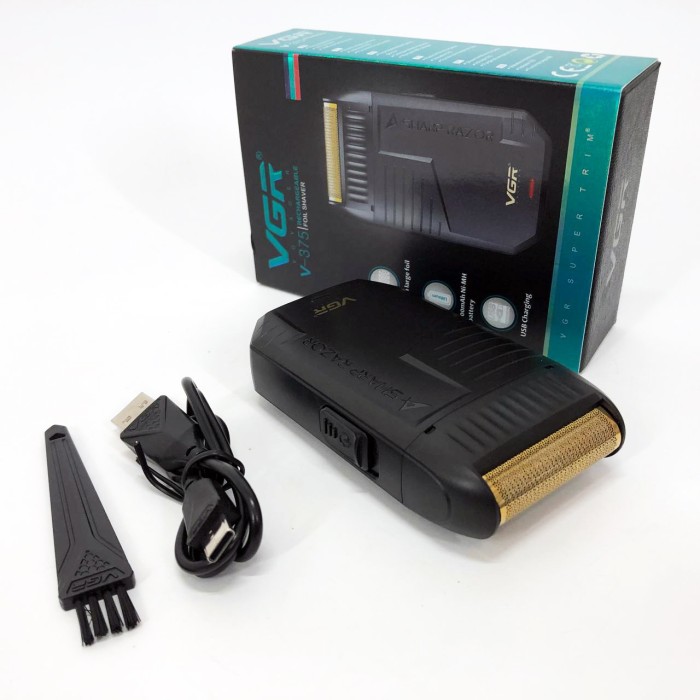 Акумуляторна бритва для стрижки волосся та бороди VGR V-375, Електробритва з бритвеною насадкою VM-79