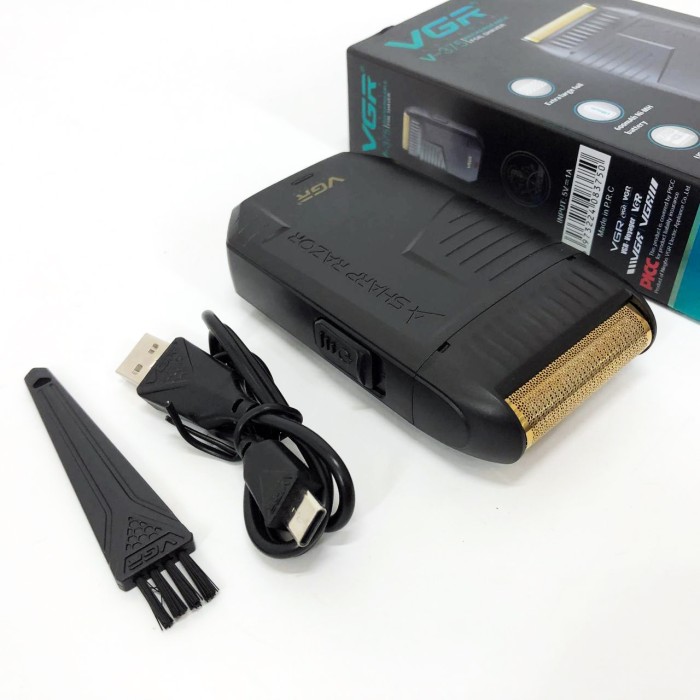 Акумуляторна бритва для стрижки волосся та бороди VGR V-375, Електробритва з бритвеною насадкою VM-79