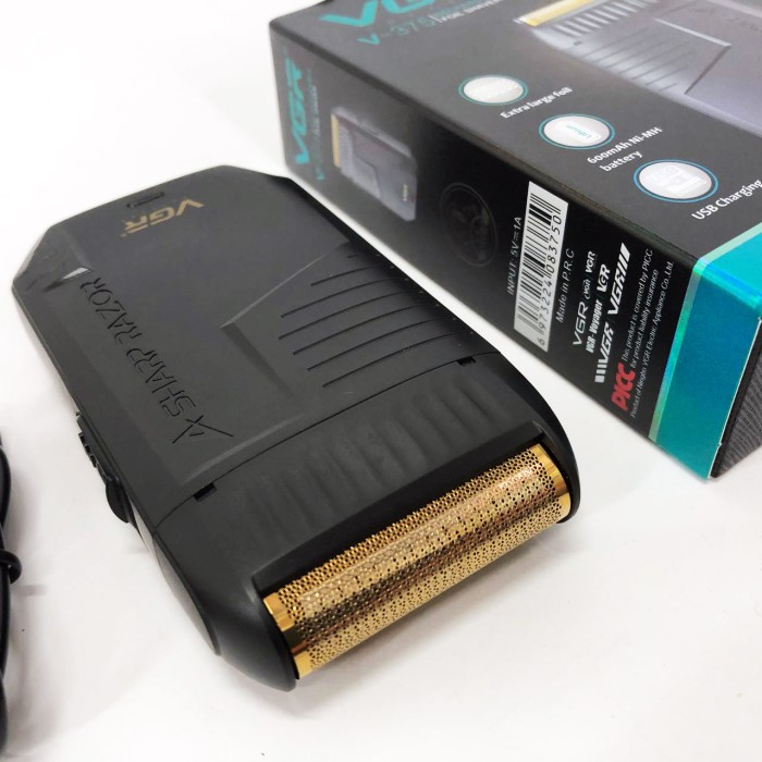 Акумуляторна бритва для стрижки волосся та бороди VGR V-375, Електробритва з бритвеною насадкою VM-79