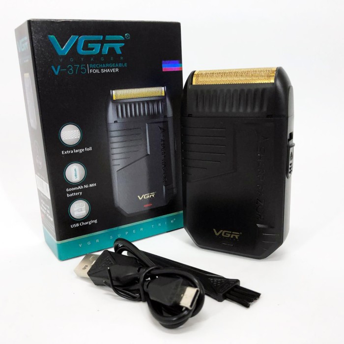 Акумуляторна бритва для стрижки волосся та бороди VGR V-375, Електробритва з бритвеною насадкою VM-79
