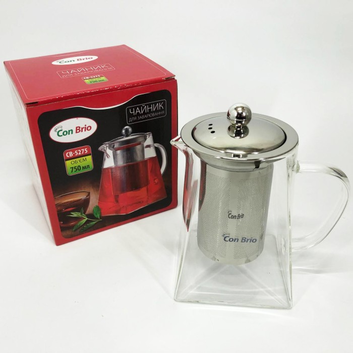 Заварник для кухні, Заварник прозорий, Скляний заварник, Чайник заварник скляний з пресом KI-94