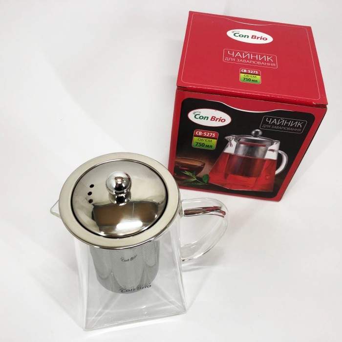 Заварник для кухні, Заварник прозорий, Скляний заварник, Чайник заварник скляний з пресом KI-94