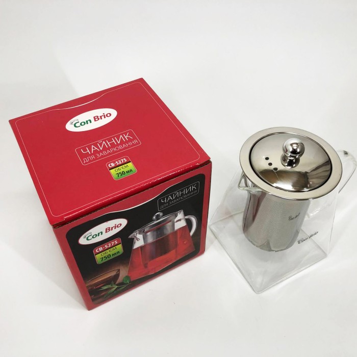 Заварник для кухні, Заварник прозорий, Скляний заварник, Чайник заварник скляний з пресом KI-94