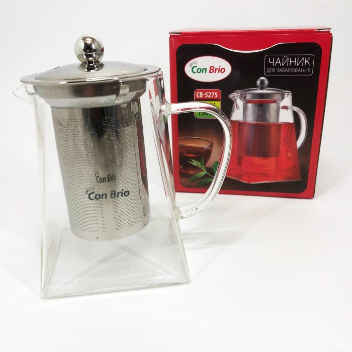 Заварник для кухні, Заварник прозорий, Скляний заварник, Чайник заварник скляний з пресом KI-94