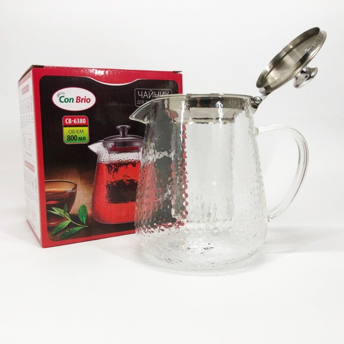 Скляні чайники для заварювання трав'яного чаю Con, Заварники для чаю та кави, Скляний заварник CZ-46