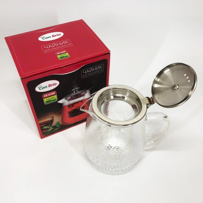 Скляні чайники для заварювання трав'яного чаю Con, Заварники для чаю та кави, Скляний заварник CZ-46