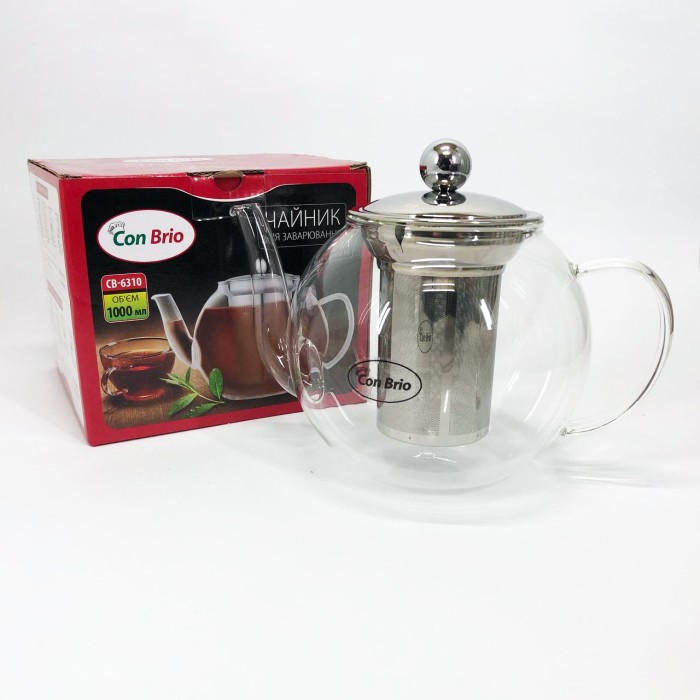 Стильний чайник для заварювання Con, Чайник для заварювання скляний якісний на кухню LR-31