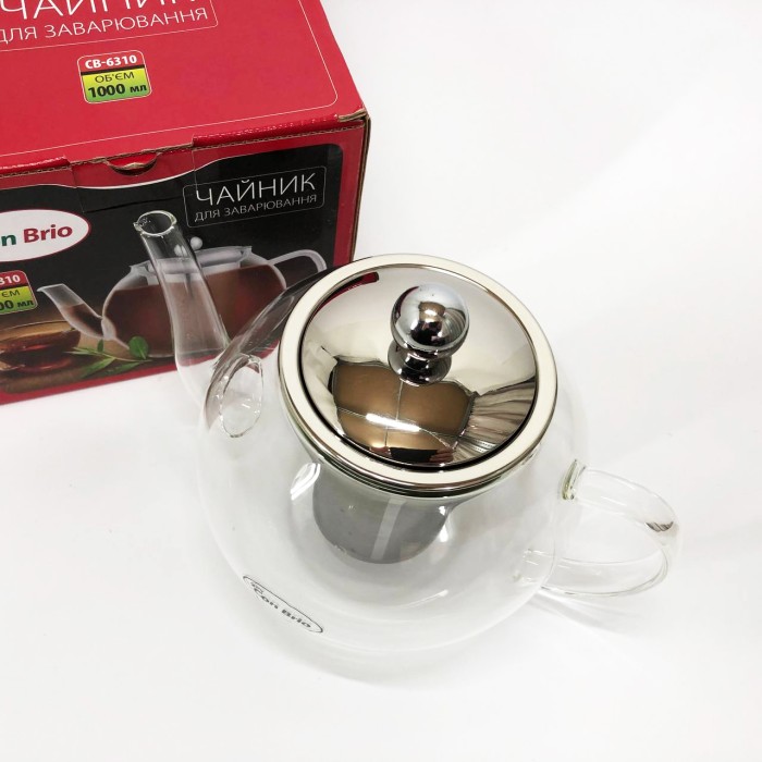 Стильний чайник для заварювання Con, Чайник для заварювання скляний якісний на кухню LR-31