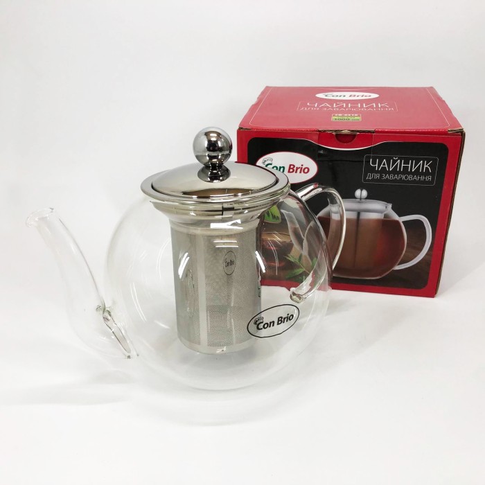Стильний скляний заварний чайник, Скляний чайник з фільтром для заварювання чаю, Заварник для трав RF-52
