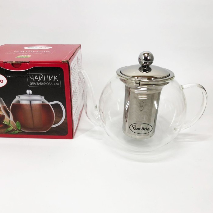 Стильний скляний заварний чайник, Скляний чайник з фільтром для заварювання чаю, Заварник для трав RF-52