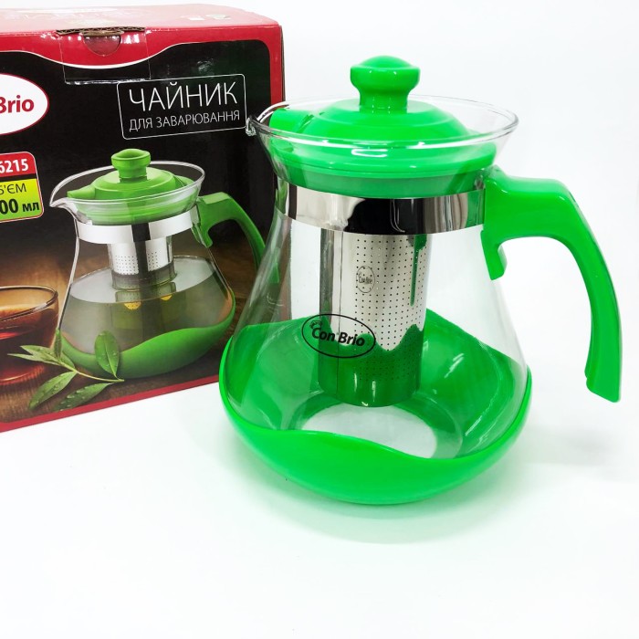 Скляний заварний чайник для чаю чайники Con, Чайник для заварювання скляний якісний на кухню VC-74