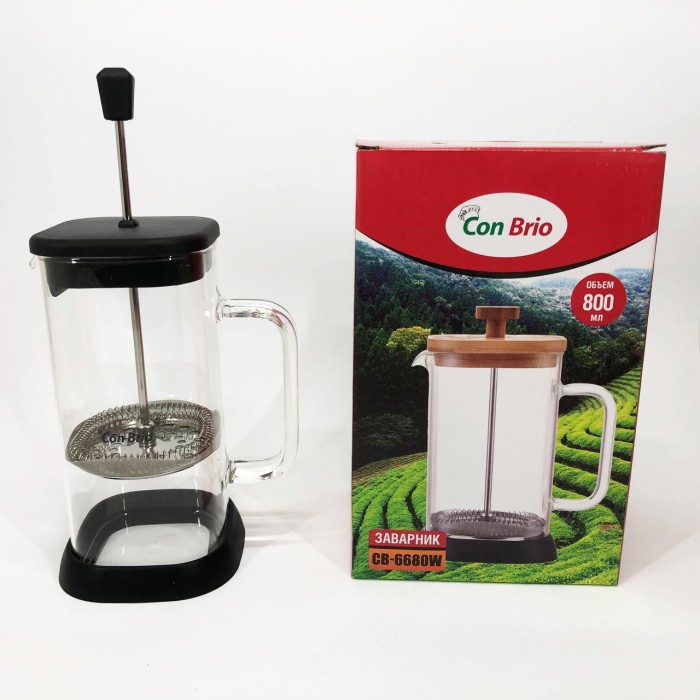 Прес-заварник для чаю, Френч-прес з силіконовим кільцем, Зручний чайник для заварювання зі скла з ситом EZ-97