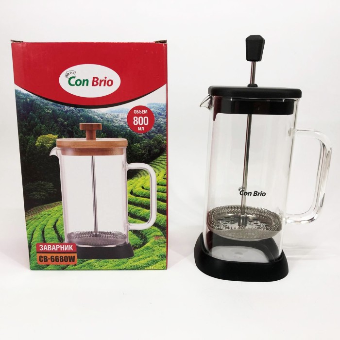 Прес-заварник для чаю, Френч-прес з силіконовим кільцем, Зручний чайник для заварювання зі скла з ситом EZ-97