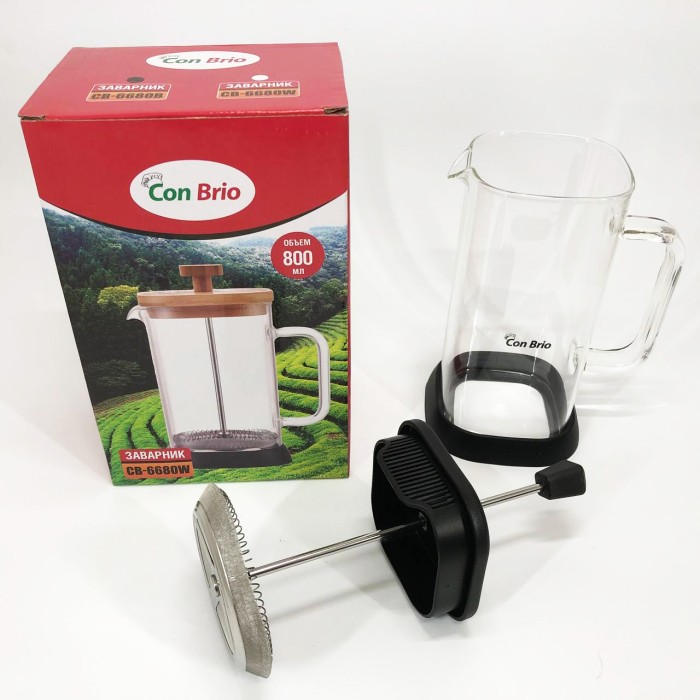 Прес-заварник для чаю, Френч-прес з силіконовим кільцем, Зручний чайник для заварювання зі скла з ситом EZ-97