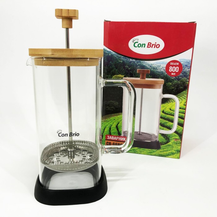 Чайник зі скляним заварником Con, Френч-прес з хорошого матеріалу, Заварний скляний чайник AU-22