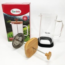 Домашній френч-прес Con Brio CB-6680W 800 мл, Френч-прес місткий, Скляний заварник NV-40