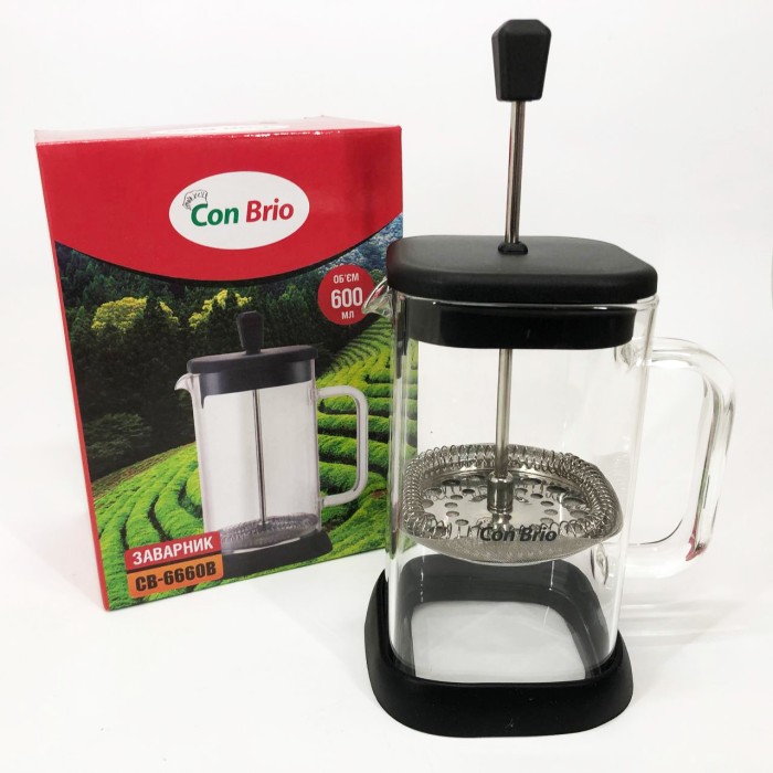 Френч-прес з поршнем Con, Чайник заварювальний френч прес, Зручний френч-прес для дому NW-24