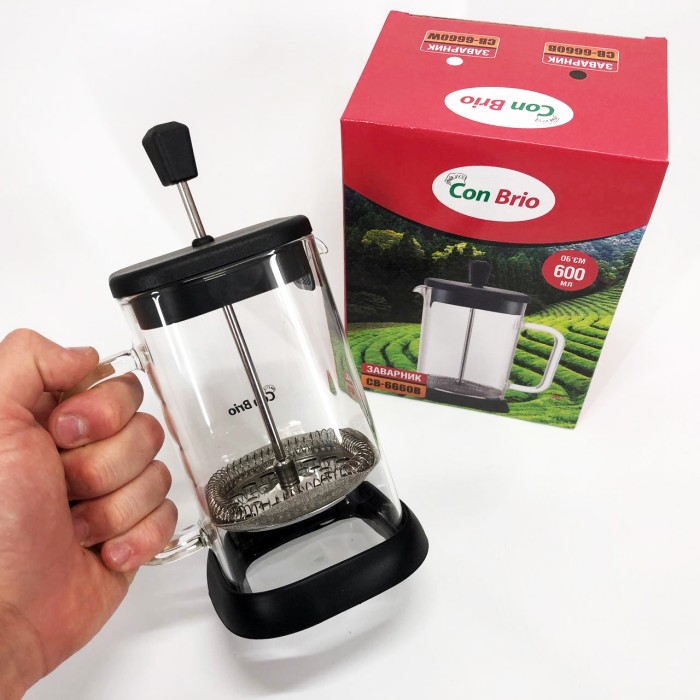 Френч-прес з поршнем Con, Чайник заварювальний френч прес, Зручний френч-прес для дому NW-24