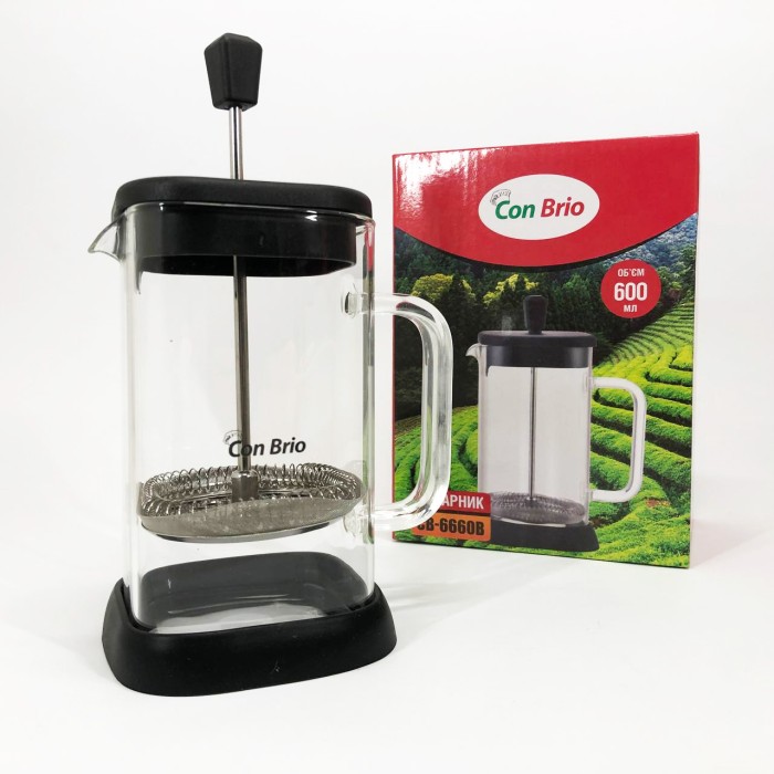 Френч-прес з поршнем Con, Чайник заварювальний френч прес, Зручний френч-прес для дому NW-24
