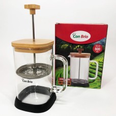 Френч-прес для міцної кави Con Brio 600мл CB-6660W, Простий френч-прес, Стильний чайник для заварювання JS-96