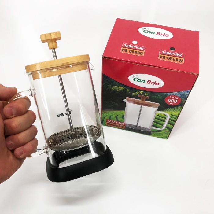 Френч-прес для заварювання трав, Приготування чаю за допомогою прес-заварника, Чайники для заварки OP-55